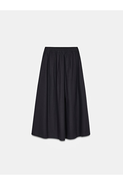 Dilvin 81064 croială largă Fusta Midi-Negru