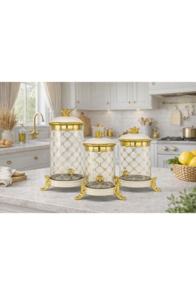 AROW Muba Consept Zerna Luxury 3 lü Cam Kavanoz Seti