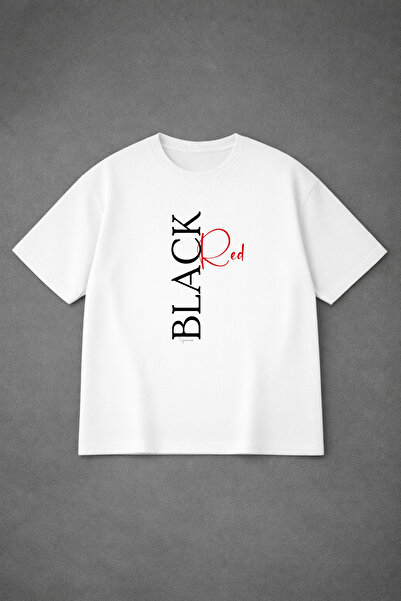 LORVEX Oversized Unisex T-Shirt 100% Cotton Comfortable Fit Black Red Printed...