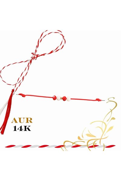 OEM Martisor 14K gold bracelet – Ball and crystals