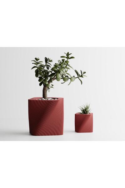 Sani Decorative pot Sani, Corba, maxi 172 x 172 x 169 mm, Dark Red Matt