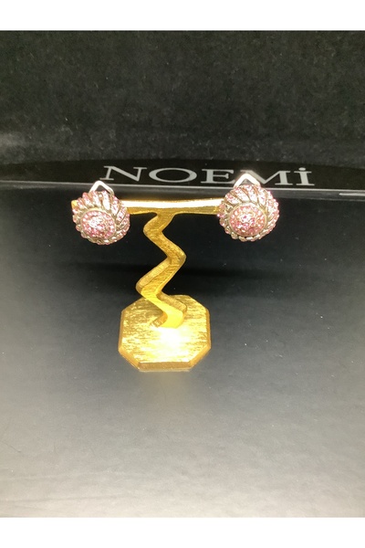 Noemi Pembe kristal taşlı klips küpe