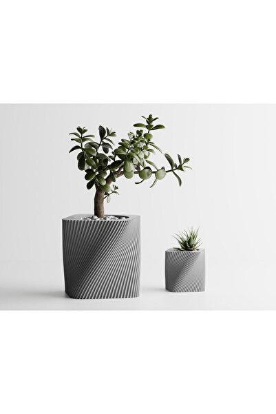 Sani Decorative pot Sani, Corba, medium 115 x115 x 112 mm, Light Grey Matt