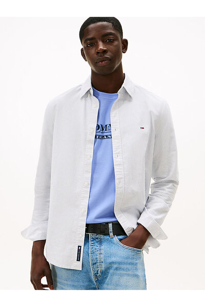 Tommy Hilfiger Erkek TJM Slim Stripe Oxford Gömlek