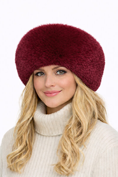 Develioğlu Дамска шапка от изкуствена кожа за зимата