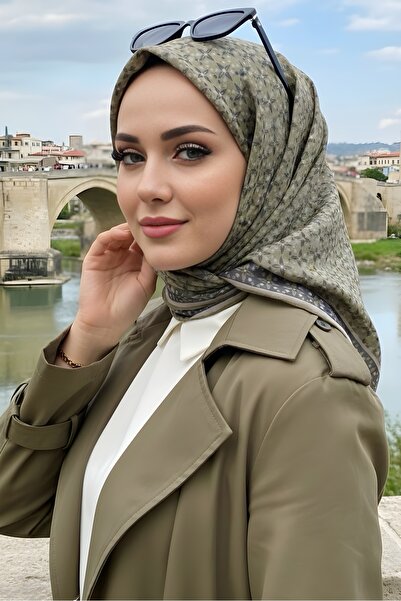 İmajButik Khaki Soft Digital Cotton Scarf