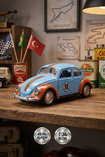 craftivio 1:36 Ölçek Metal Klasik Vosvos Çek Bırak Araba Kapıları Açılan Oyun...