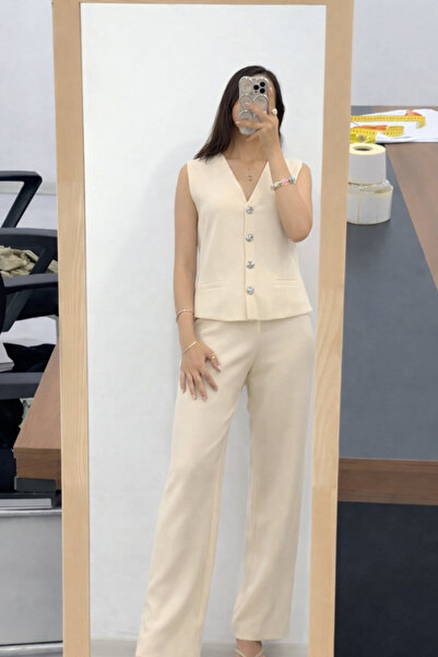 elbisereyonda Triko Yelek Pantolon Ikili Takım