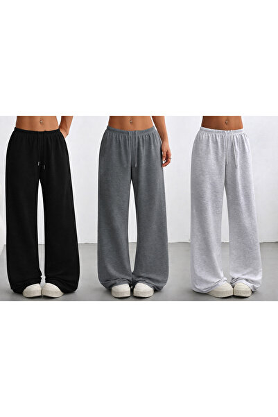 De Carte Women's 3-Pack Anthracite + Black + Gray Loose Oversized Comfortable...