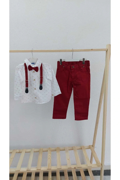 BİGÜMEX Σετ παντελόνι και πουκάμισο με παπιγιόν για αγόρι