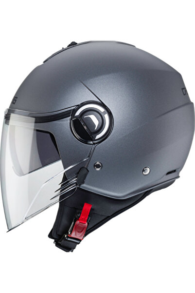 Caberg Motosiklet Kaskı Riviera V4 Metalik Gri Güneş Vizörlü Yarım Açık Kask