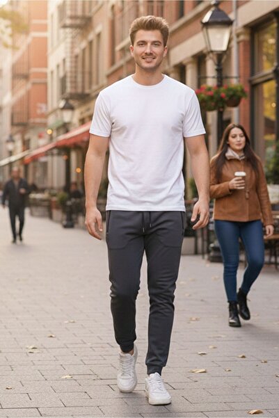 KNUP Erkek Antrasit Cepli Eşofman Altı Scuba Kumaş