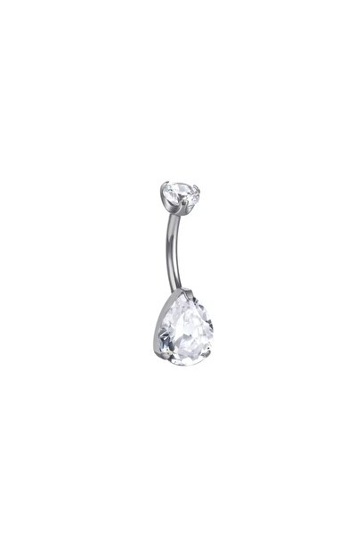 Munels F136 Titanyum Zirkon Taşlı Göbek Piercing - Belly Button