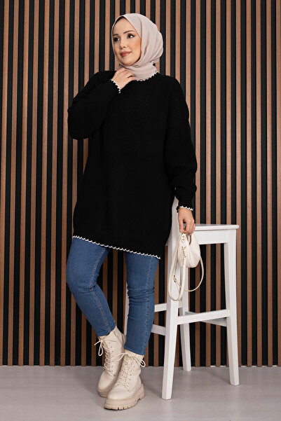 EBRUTESETTÜR Ribbed Oversized Knitwear Sweater Black