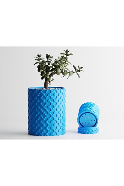 Sani Decorative pot Sani, Nevada, small 81 x 81 x 102 mm, Cyan