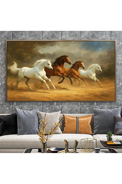 lawhat لوحات فنية خيول مطبوعة على قماش الكانفس موديل ( 2922)
