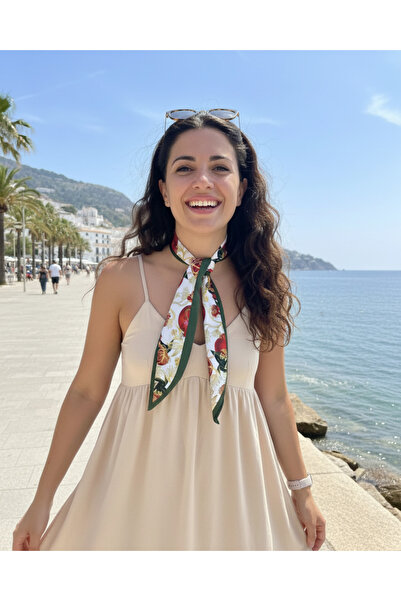 tarzınısec Pomegranate Patterned Striped Scarf Bandana Estascarf 7.5X100Cm