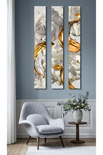 lawhat لوحات فنية تجريدي 3 قطع مطبوعة على قماش الكانفس موديل ( 2300)