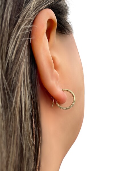 Altınaşkı İtalyan Hasır Altın Küpe