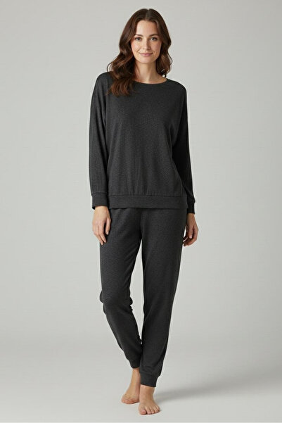 İPEKTENİM Manşetli Yumoş Örme Pijama Takımı