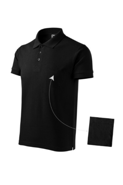Malfini Tricou polo bărbătesc, Bumbac 212, S Negru