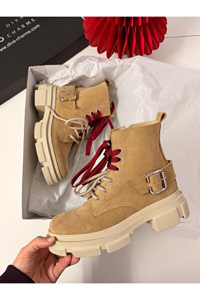 DIVA CHARMS BEIGE SUEDE BOOTS