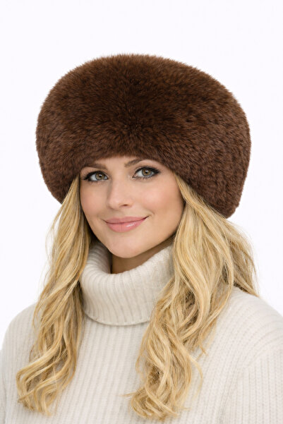 Develioğlu Жіноча плюшева шапка з штучним хутром на зимовий сезон