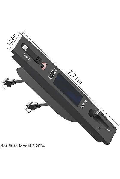 Generic موزع USB مصمم خصيصًا لسيارات تسلا موديل 3/Y، شاحن سريع لسيارات تسلا م...