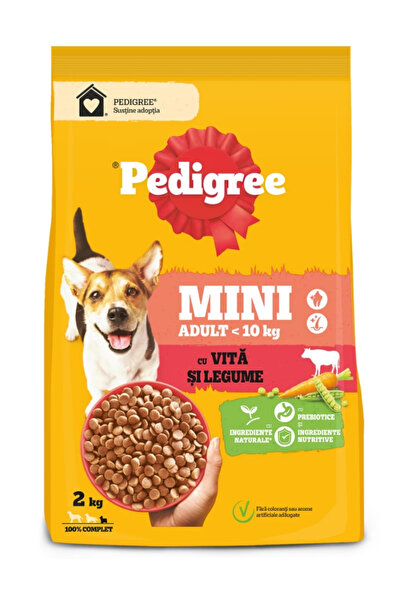 Pedigree Dry dog ​​food for adult dogs, small size, beef and vegetables, 2kg