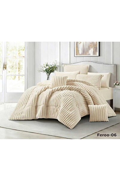 ALMIAAD Luxurious winter double bed sheet set, full filling, soft velvet faux...