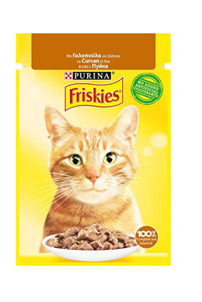 Friskies Υγρή τροφή για ενήλικες γάτες, γαλοπούλα σε σάλτσα, 26 x 85 g