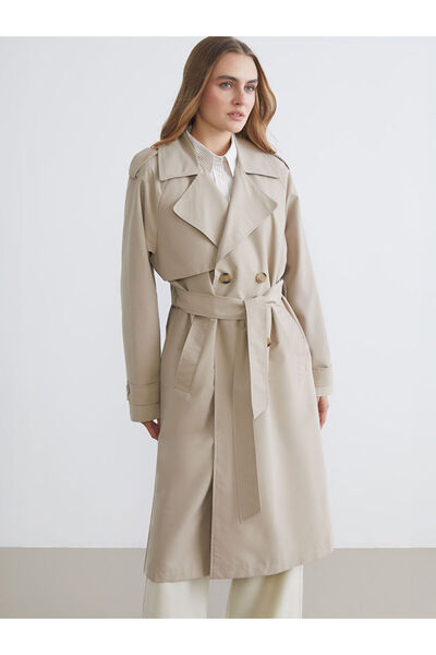 LC Waikiki Double Breasted Collar Women's Trench Coat