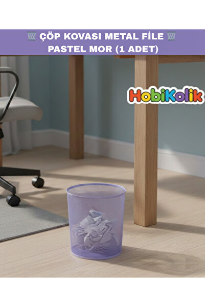 Art Tone 🗑️ ÇÖP KOVASI METAL FİLE PASTEL RENKLER (1 ADET)