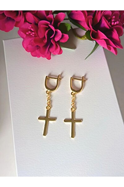 IAMIRA Cercei argint cruce auriu