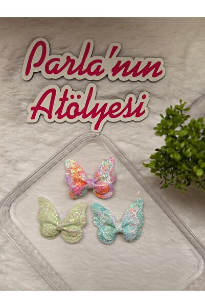 SOFT Набір з 3-х крокодилів, затискачів та блискучих метеликів