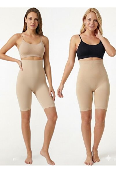 QKK Laser Cut Non-Marking Long Shorts 2-Piece Corset - 1 Size D Stitch-Free S...