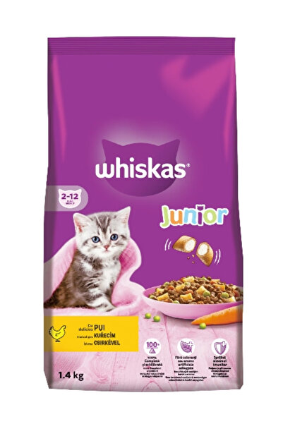 Whiskas Ξηρά τροφή για γάτες Whiskas, Junior, Κοτόπουλο, 1,4 κιλά