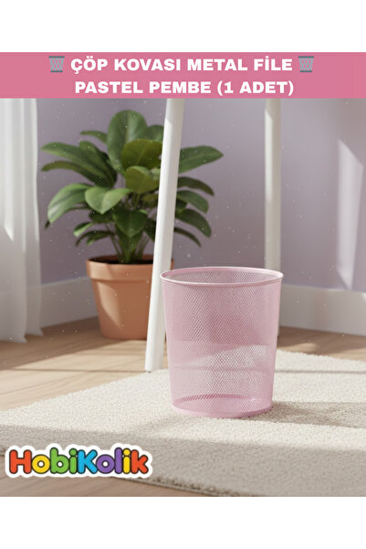 Art Tone 🗑️ ÇÖP KOVASI METAL FİLE PASTEL RENKLER (1 ADET)