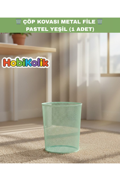 Art Tone 🗑️ ÇÖP KOVASI METAL FİLE PASTEL RENKLER (1 ADET)