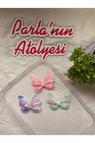 SOFT Набір з 3-х крокодилів, затискачів та блискучих метеликів