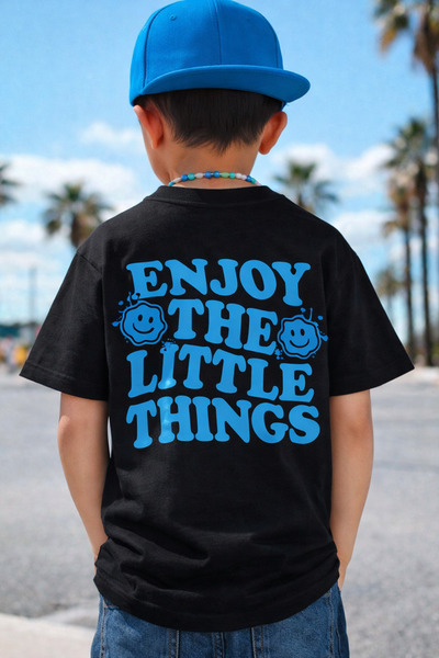 CONSTRAİN Παιδικό μπλουζάκι unisex σε μαύρο χρώμα – με την επιγραφή "Enjoy Th...