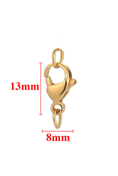 Choice9 Gold color 13mm 25Pcs Stainless Steel Lobster Clasps Jump Rings Hooks...