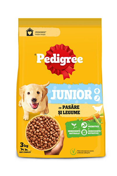 Pedigree Pedigree Dry Dog Food, Junior M/L, Poultry and Vegetables, 3 kg