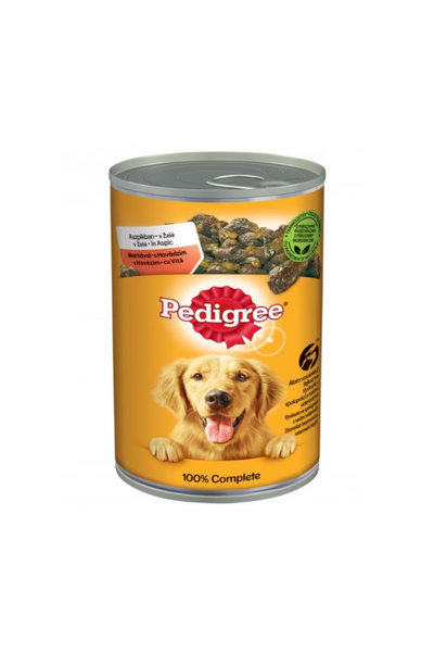 Pedigree Set of 2 x Wet Dog Food Adult with Beef, 400 g