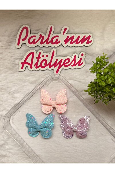 SOFT Набір з 4-х крокодилів із затискачами та блискітками у вигляді метеликів