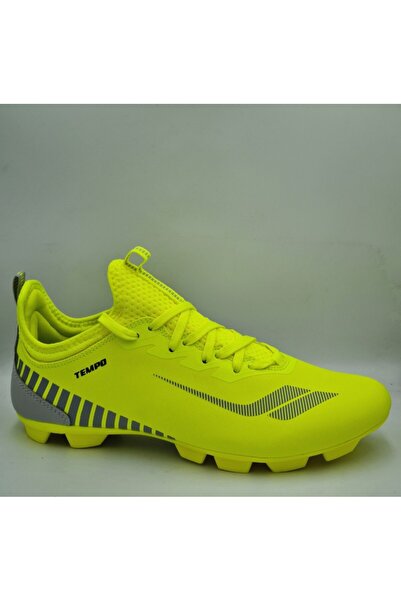 Lescon Pantofi de fotbal Tempo 4, verde fosfor, cu șireturi