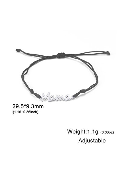 Choice 17-22cm Black Cord Steel Skyrim Letter Mama Charm Bracelet Men Women S...