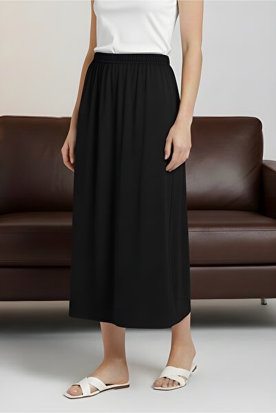 İmajButik Black Elastic Waist Skirt Lining Petticoat