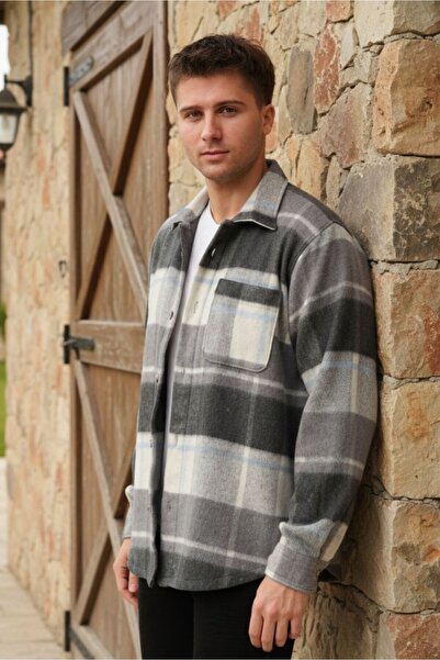 DOFİ Erkek Antrasit Ekose Kışlık Gömlek