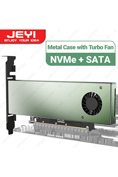 JEYI محول SK9 M.2 ثنائي PCIE 4.0 لـ NVMe / NGFF SSD مع مروحة توربو، يدعم NVME...